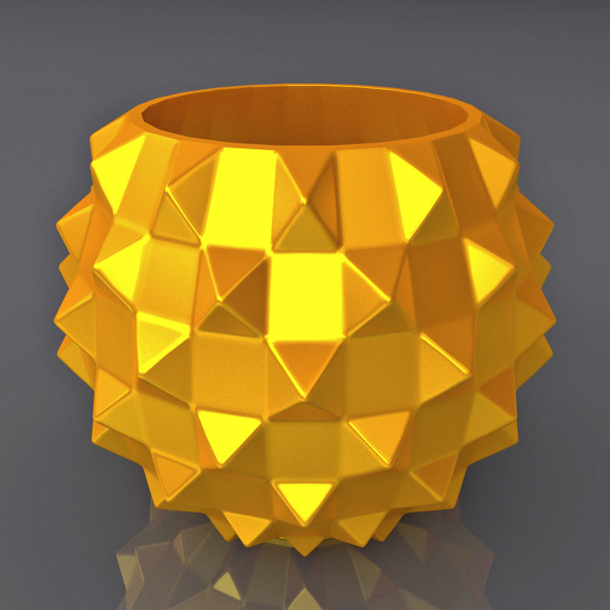 Triangulation Chubby Vase Geometric Shape 3D Print Model 3D print model_5