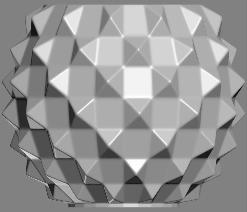 Triangulation Chubby Vase Geometric Shape 3D Print Model 3D print model_2