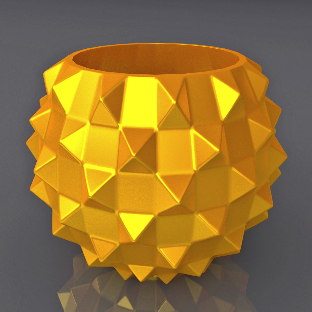 Triangulation Chubby Vase Geometric Shape 3D Print Model 3D print model_6