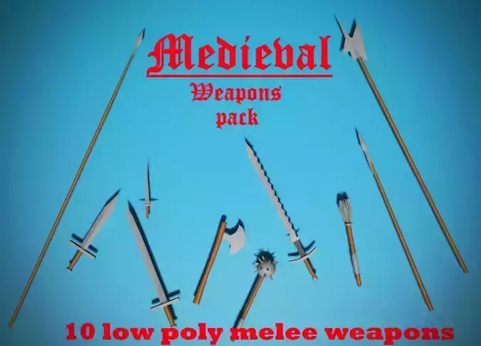 Medieval weapons pack low poly