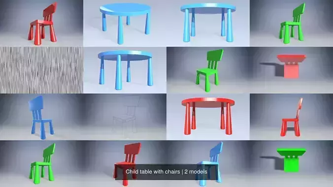 Child table with chairs