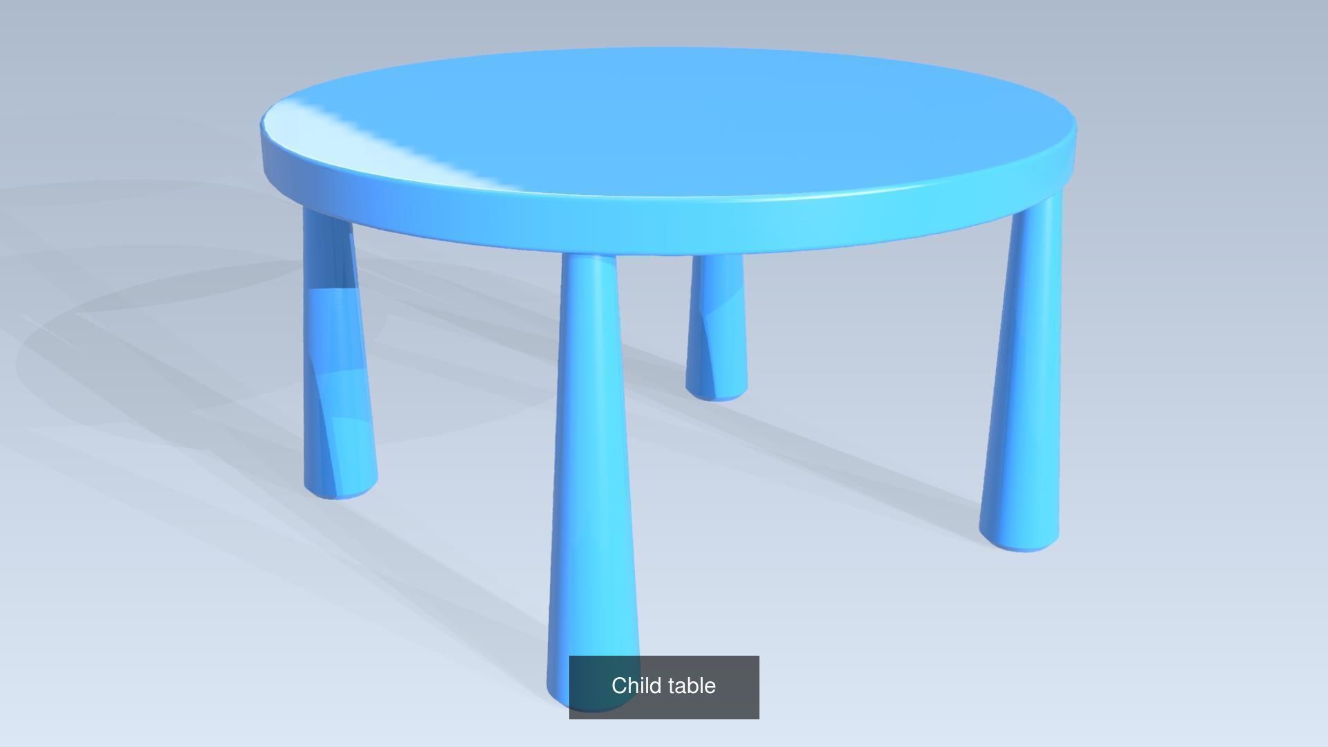 Child table with chairs 3D Model Collection_11