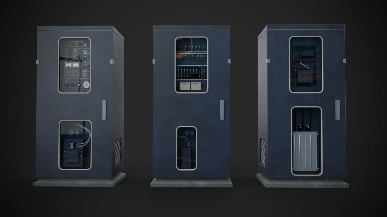 Electric cabinet pack 3D model_2