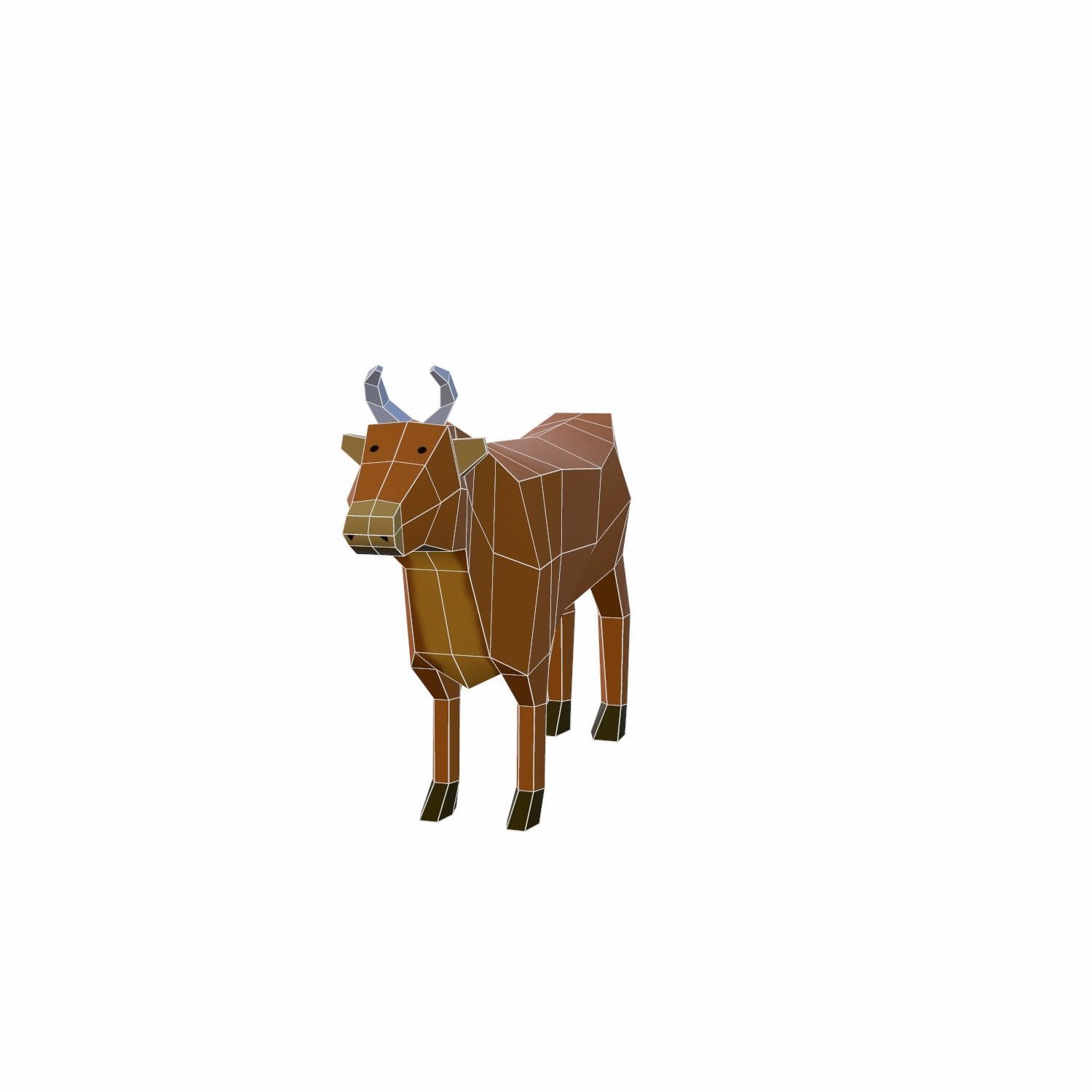 Cow Cartoon Low-poly 3D model_10