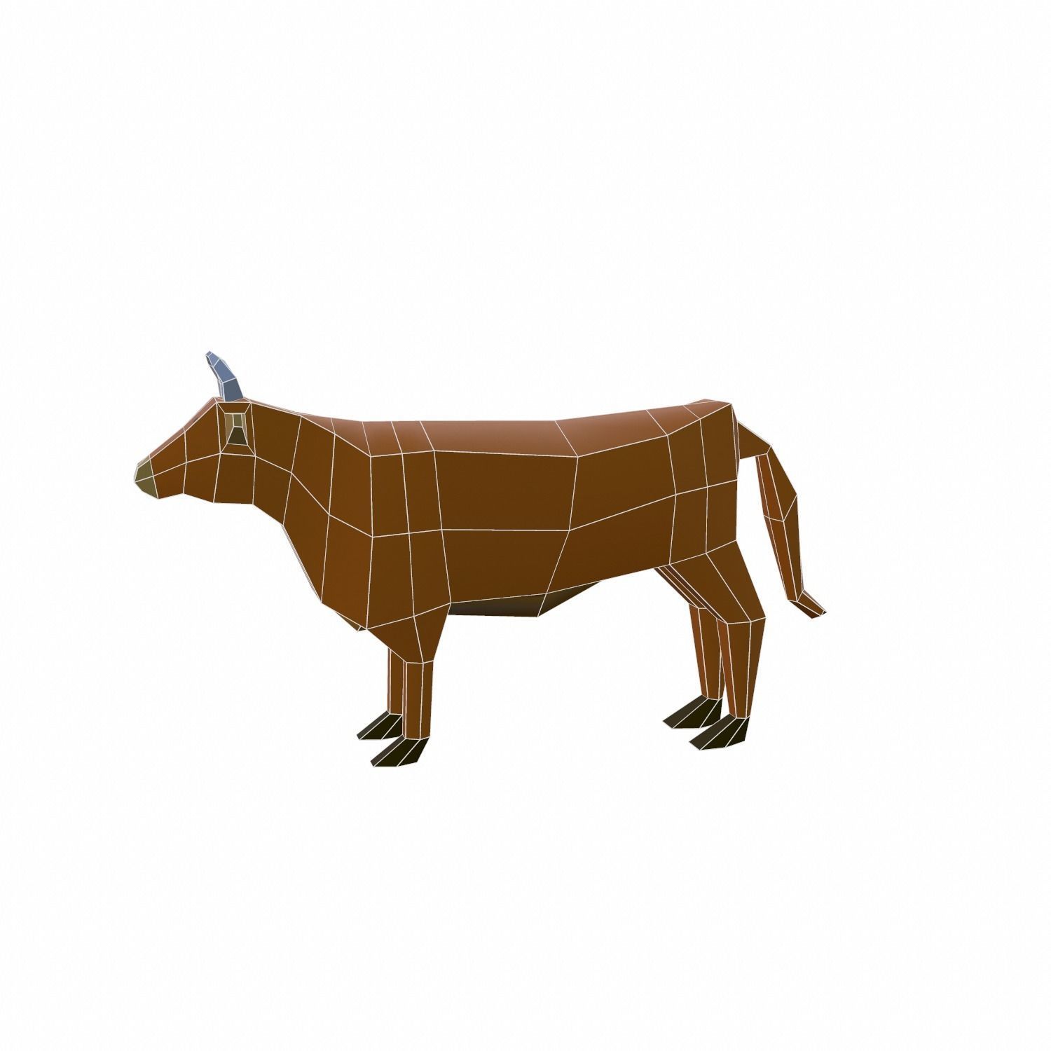 Cow Cartoon Low-poly 3D model_11