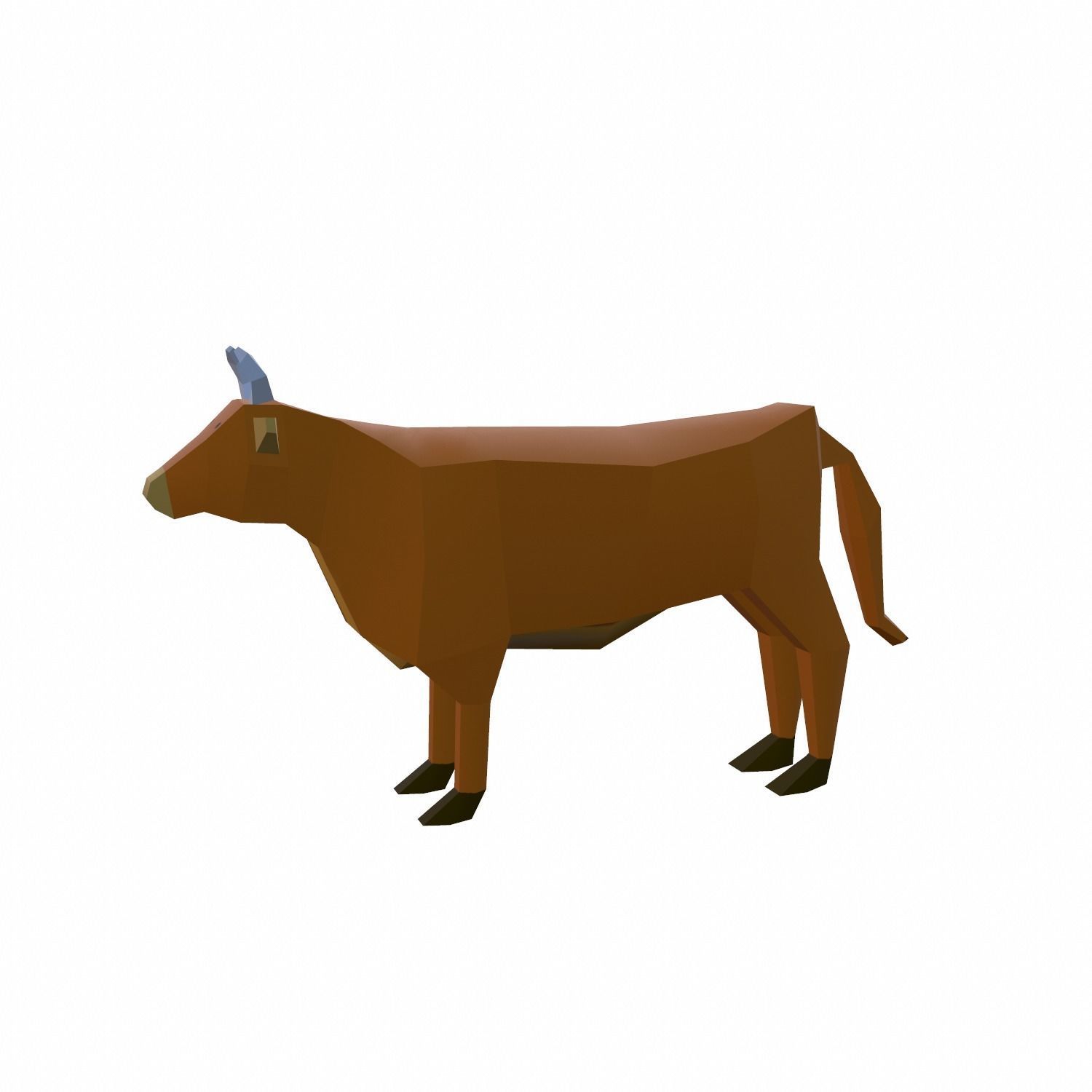 Cow Cartoon Low-poly 3D model_4