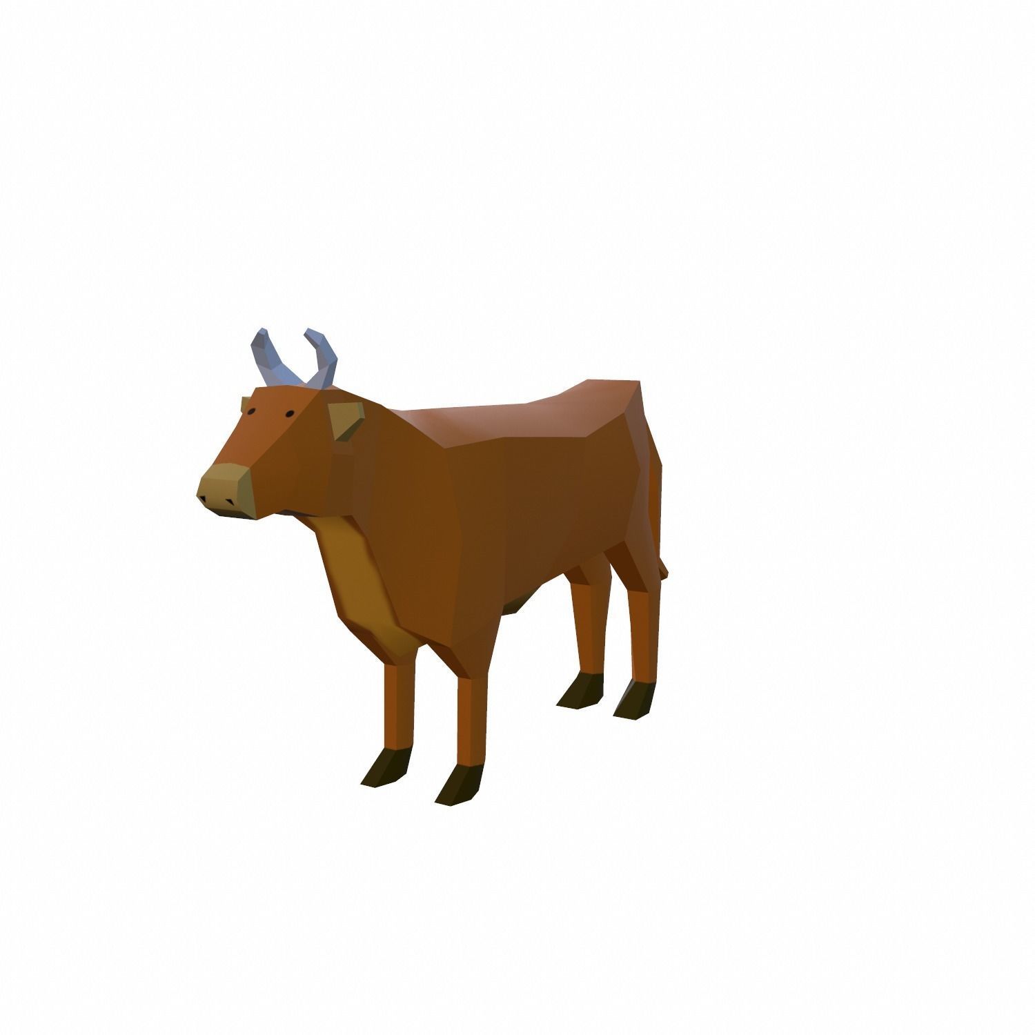 Cow Cartoon Low-poly 3D model_3