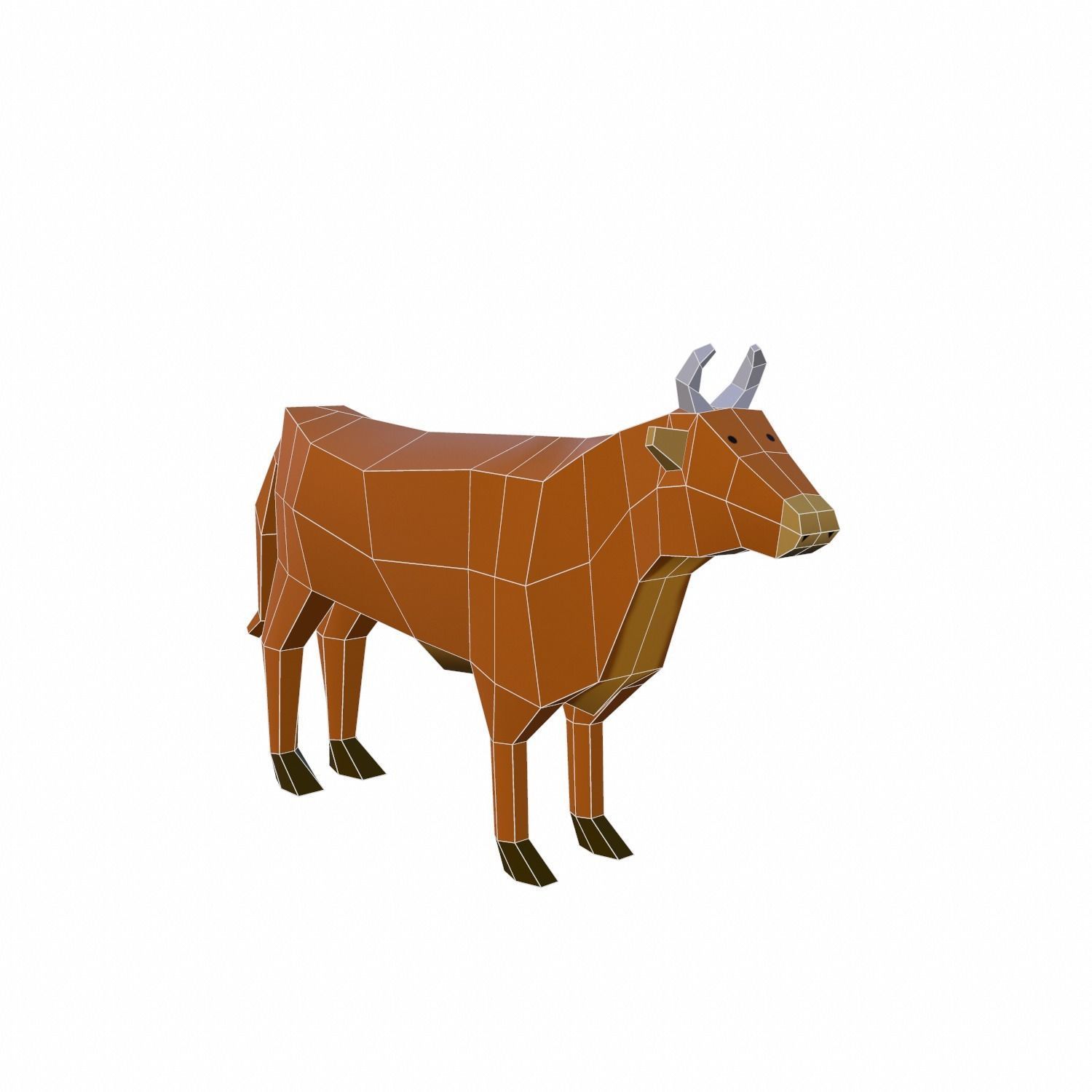 Cow Cartoon Low-poly 3D model_1