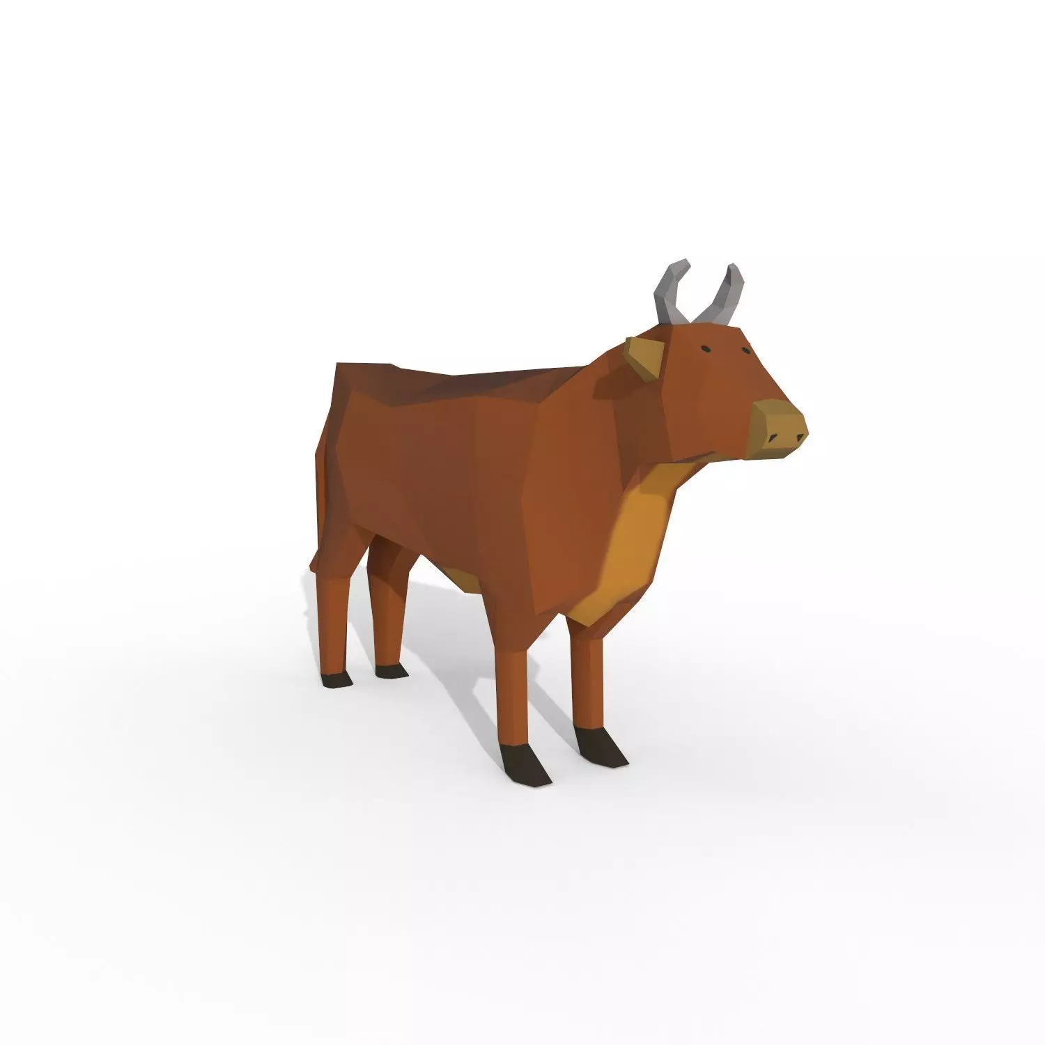 Cow Cartoon Low-poly 3D model_0