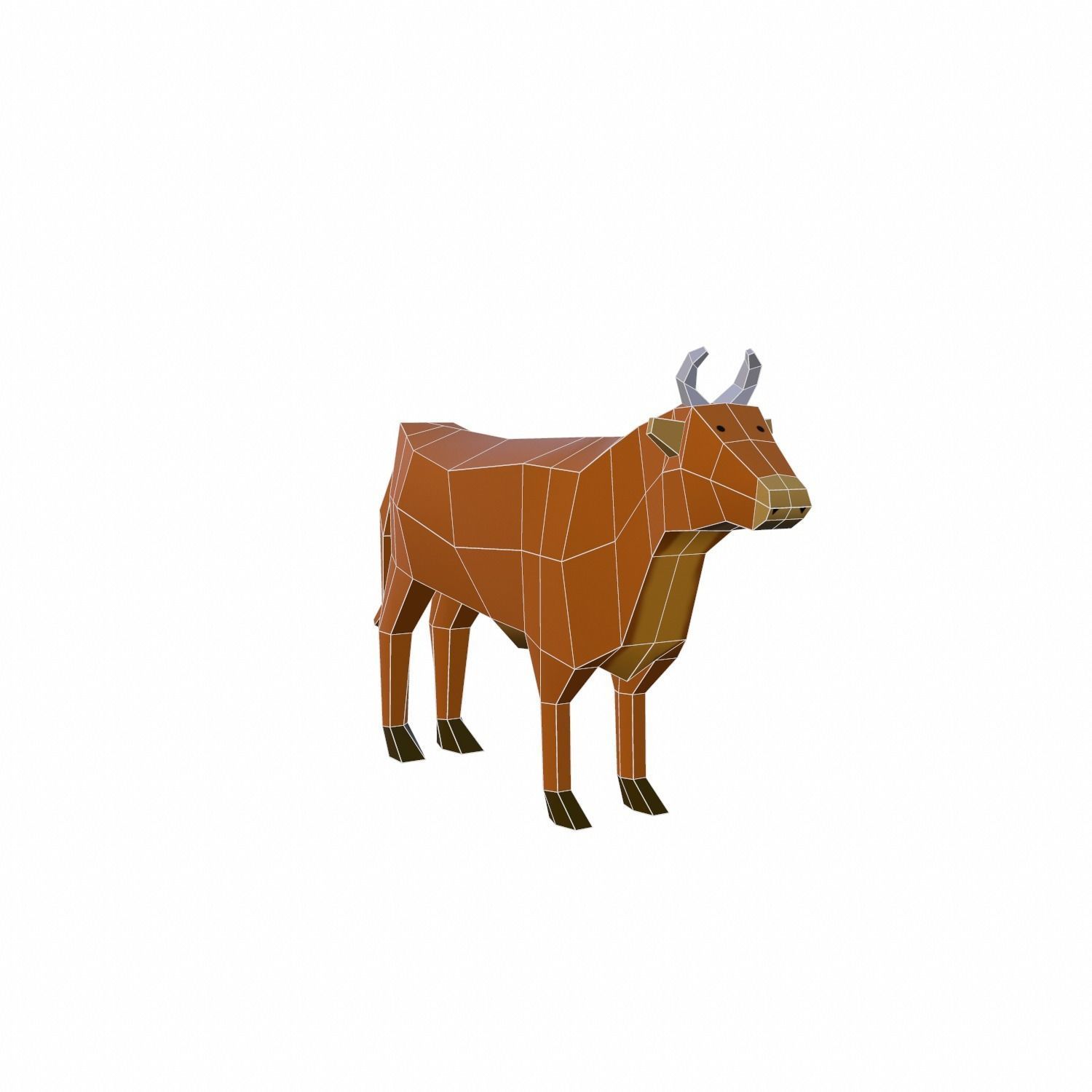 Cow Cartoon Low-poly 3D model_9