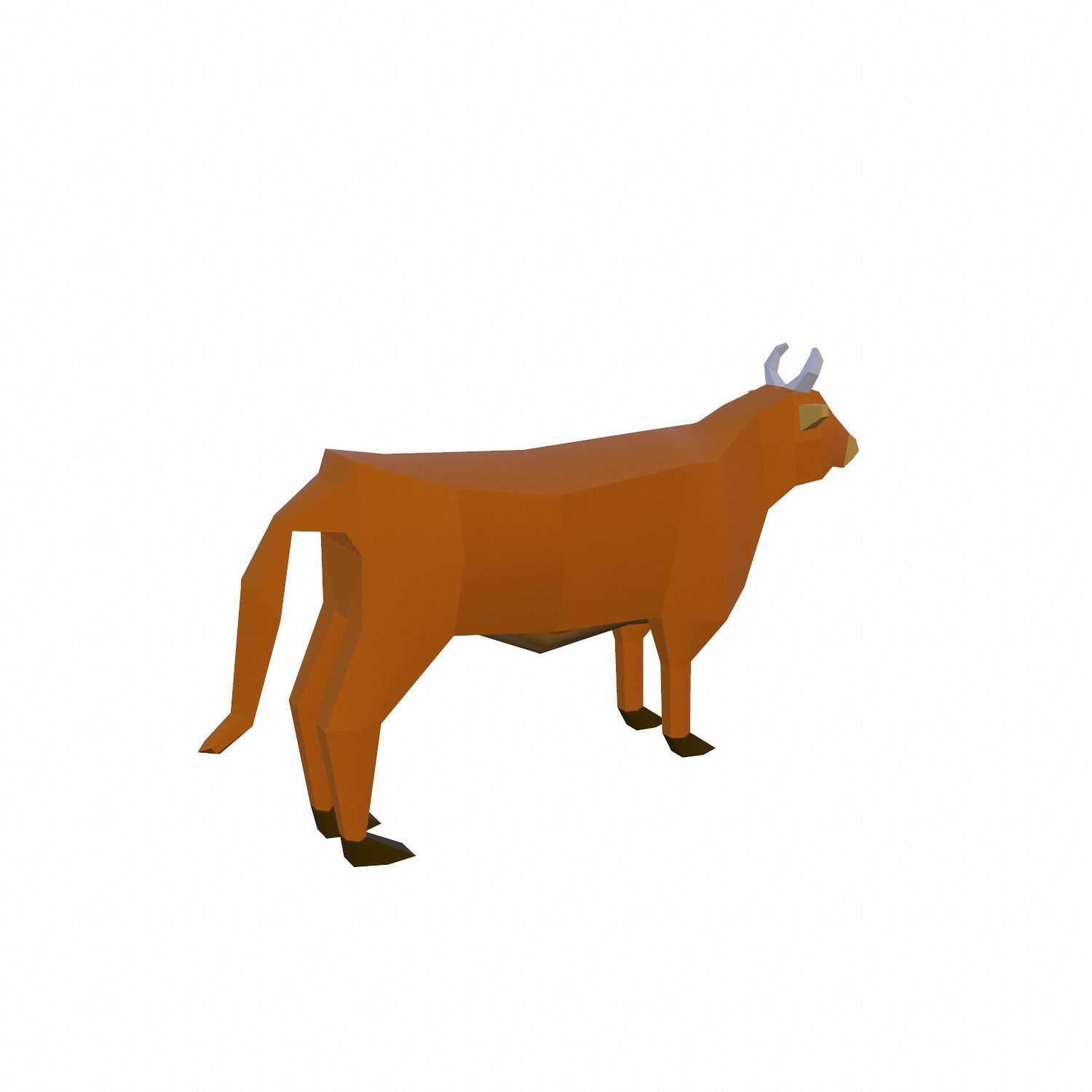 Cow Cartoon Low-poly 3D model_7
