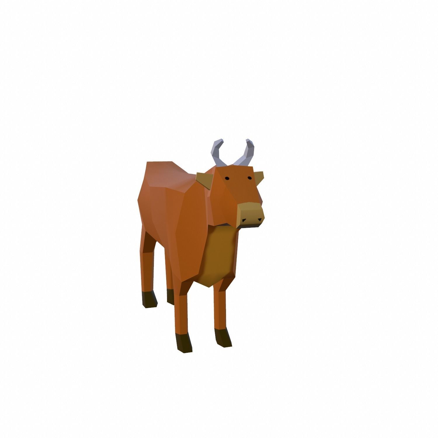 Cow Cartoon Low-poly 3D model_2