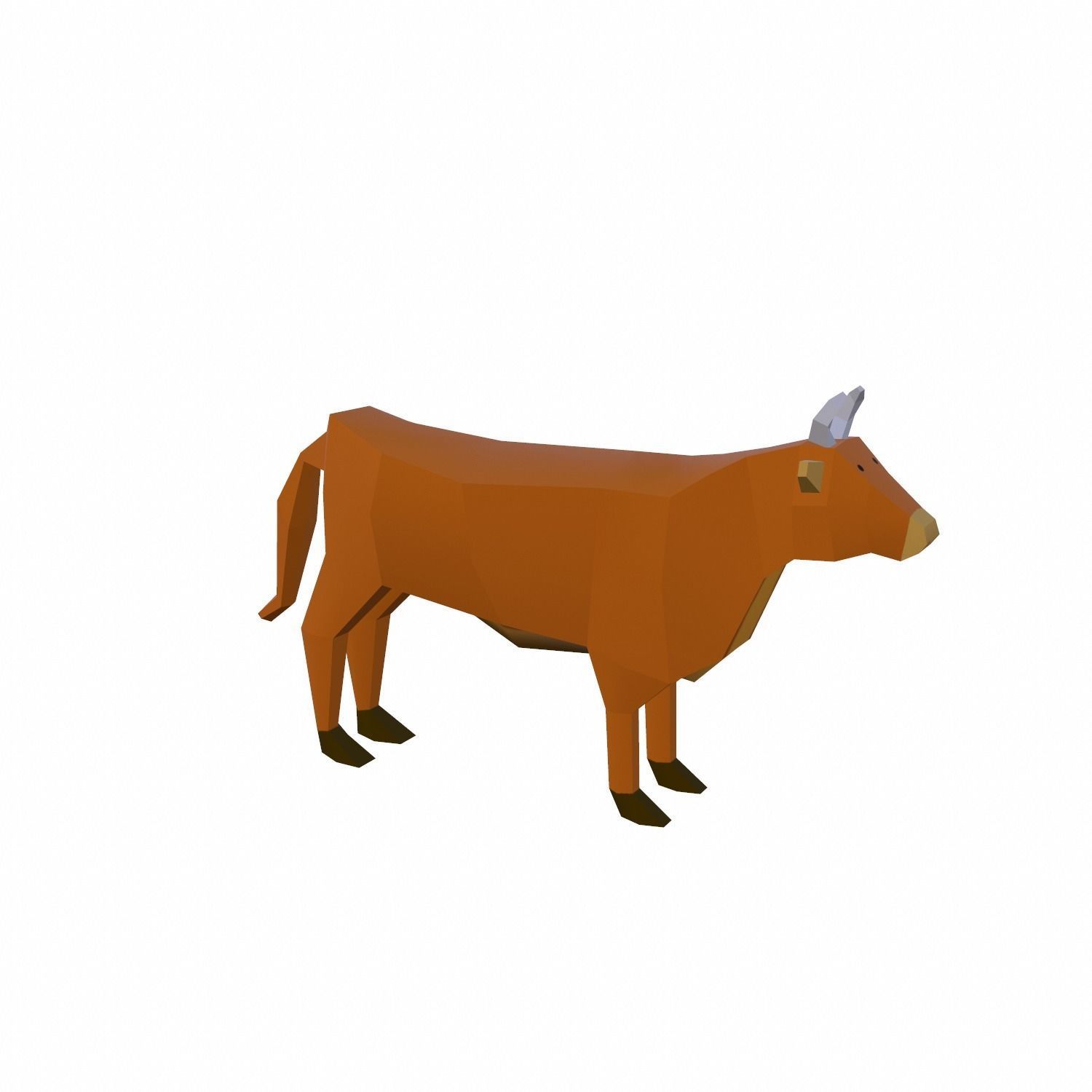 Cow Cartoon Low-poly 3D model_8