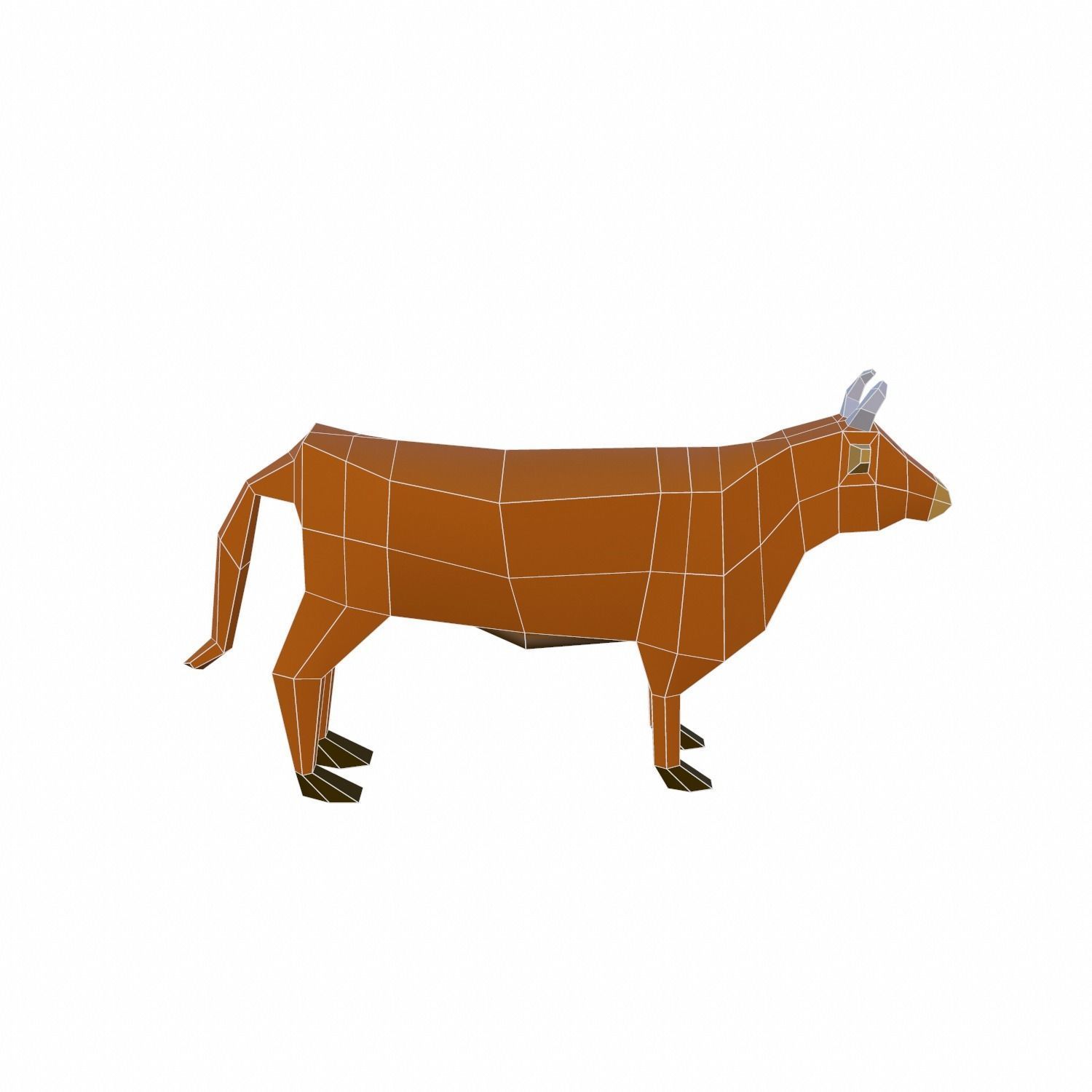 Cow Cartoon Low-poly 3D model_14