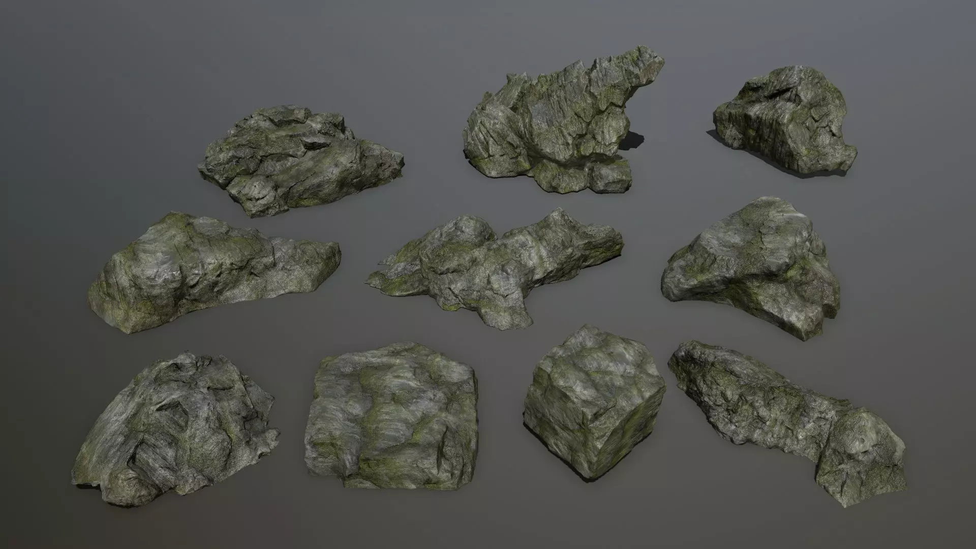 cliff rock set 1 Low-poly 3D model_0