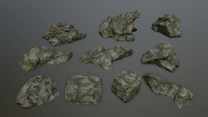 cliff rock set 1 Low-poly 3D model