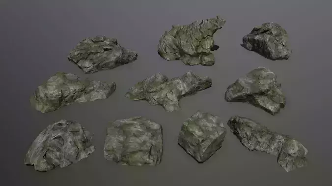 cliff rock set 1 Low-poly 3D model
