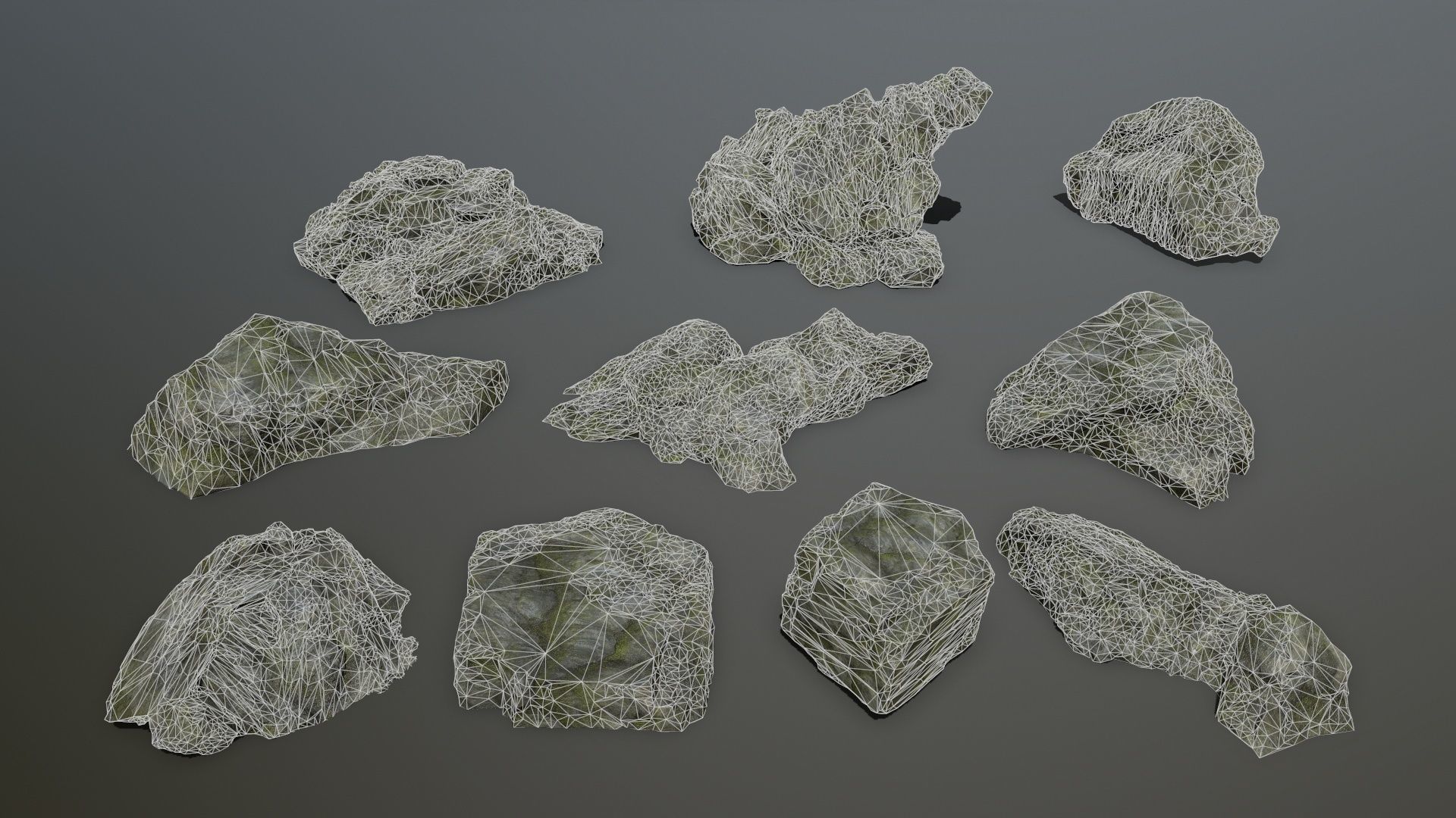 cliff rock set 1 Low-poly 3D model_40