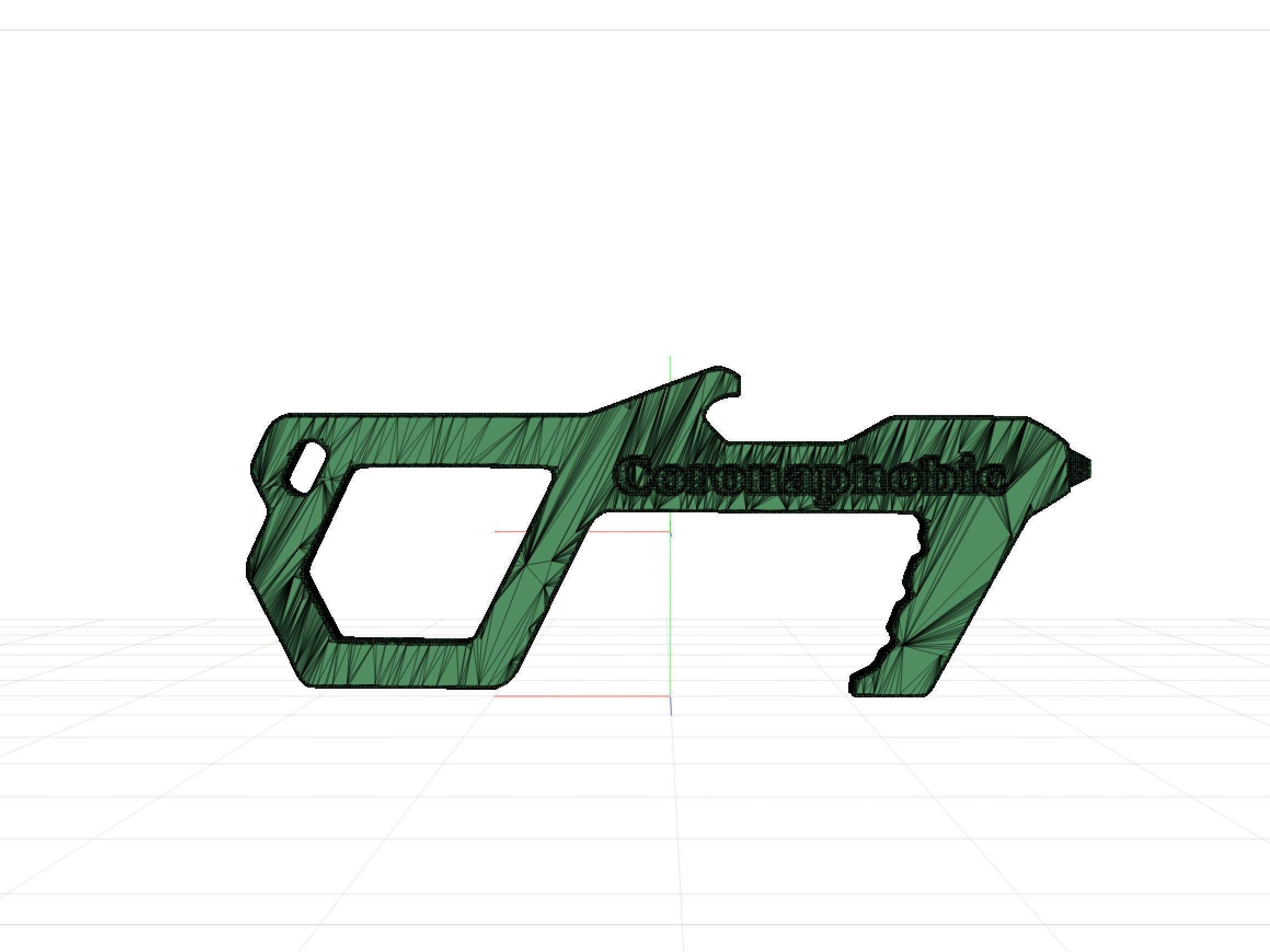 Touch Free Door Opener Bottle Opener Button Pusher Free 3D print model_4