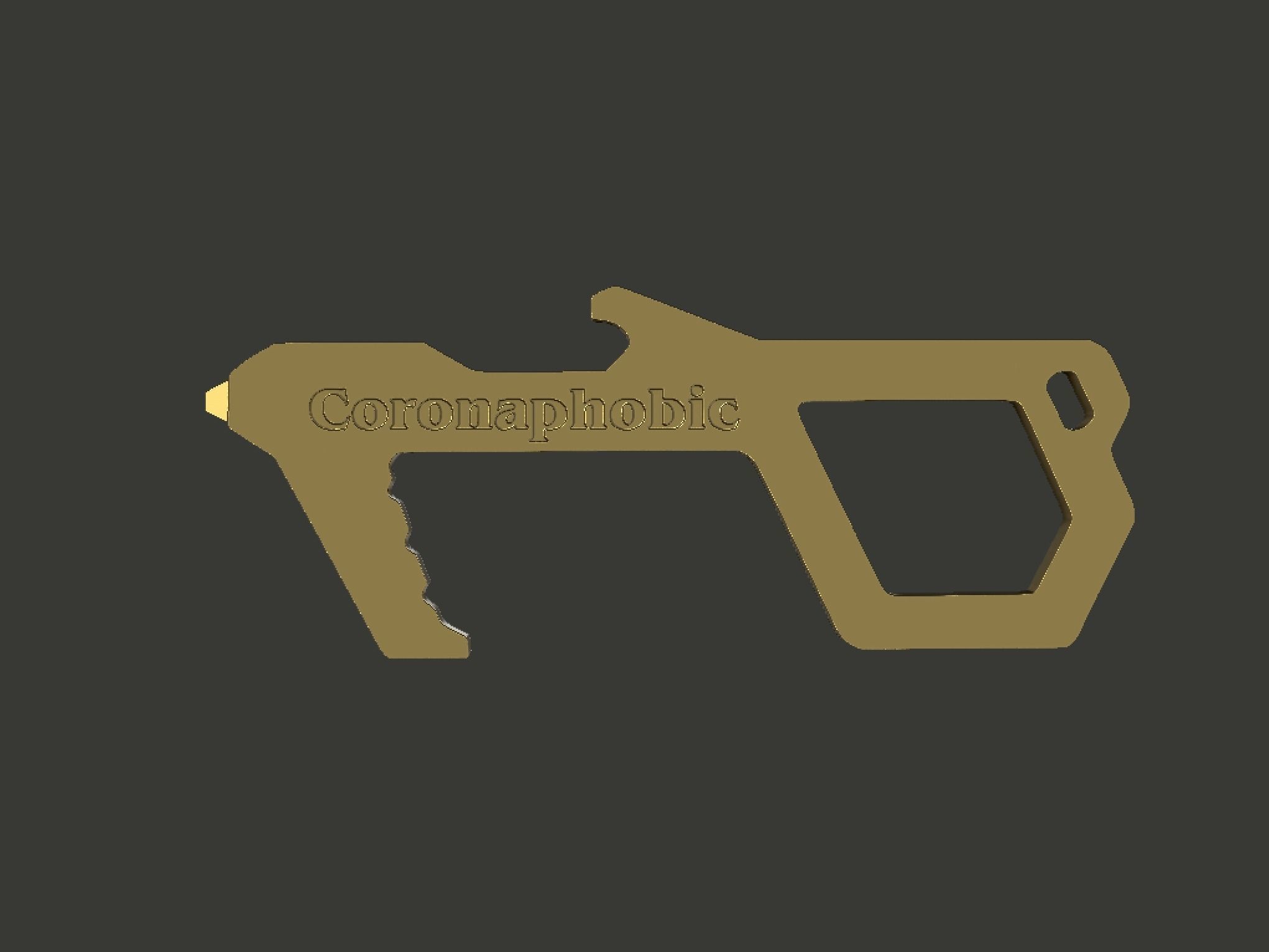 Touch Free Door Opener Bottle Opener Button Pusher Free 3D print model_5