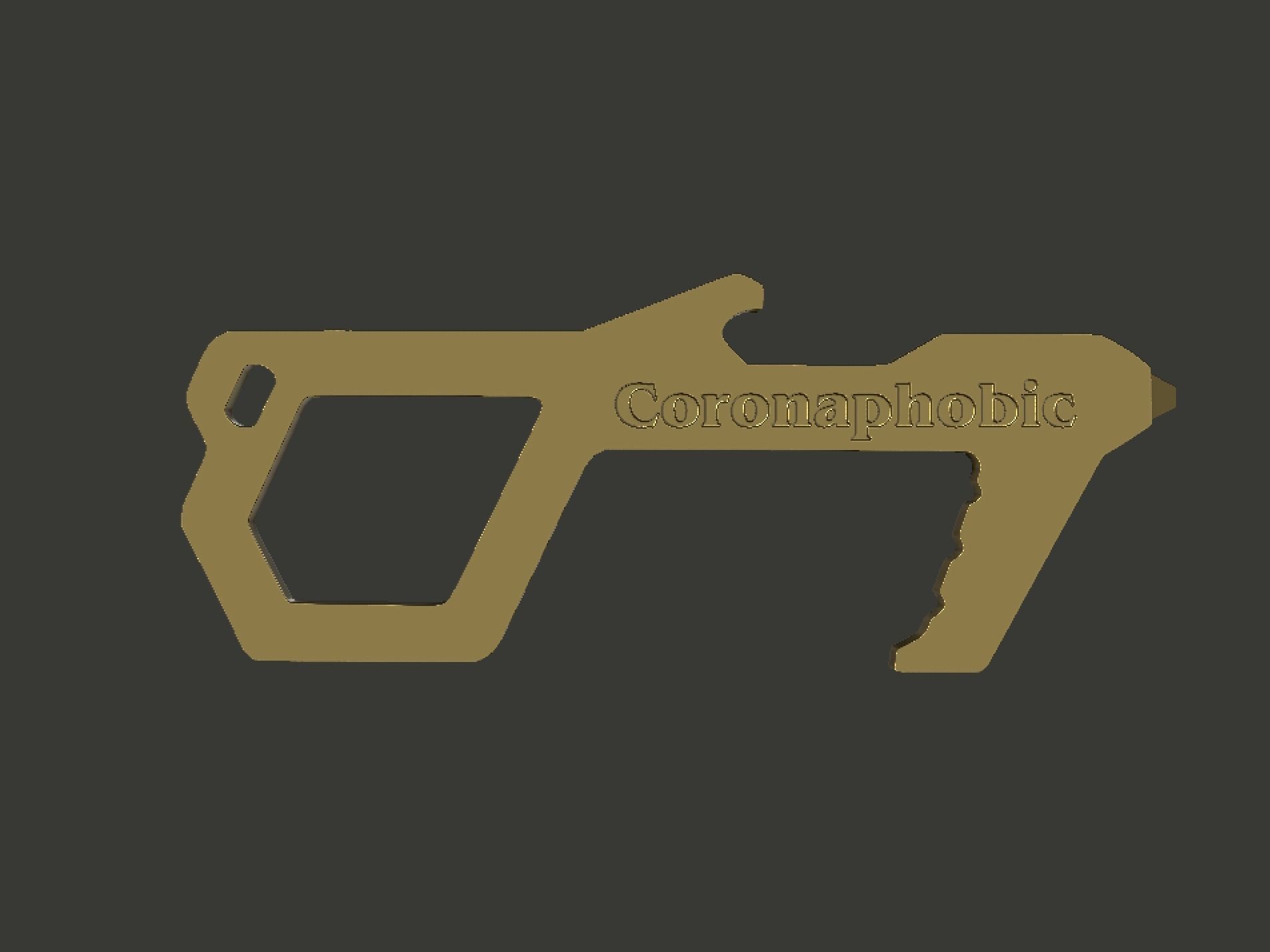 Touch Free Door Opener Bottle Opener Button Pusher Free 3D print model_7