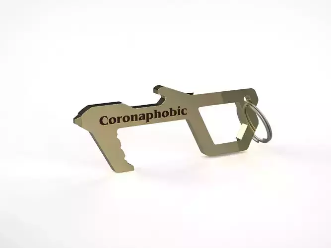 Touch Free Door Opener Bottle Opener Button Pusher Free 3D print model