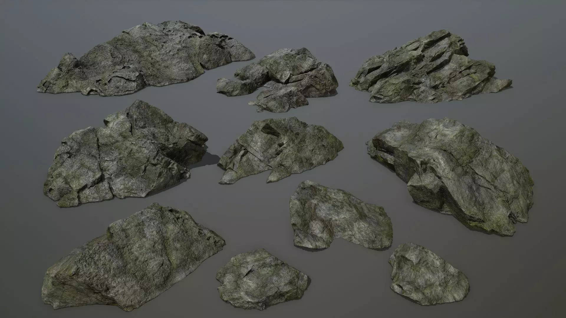 cliff rock set 4 Low-poly 3D model_0