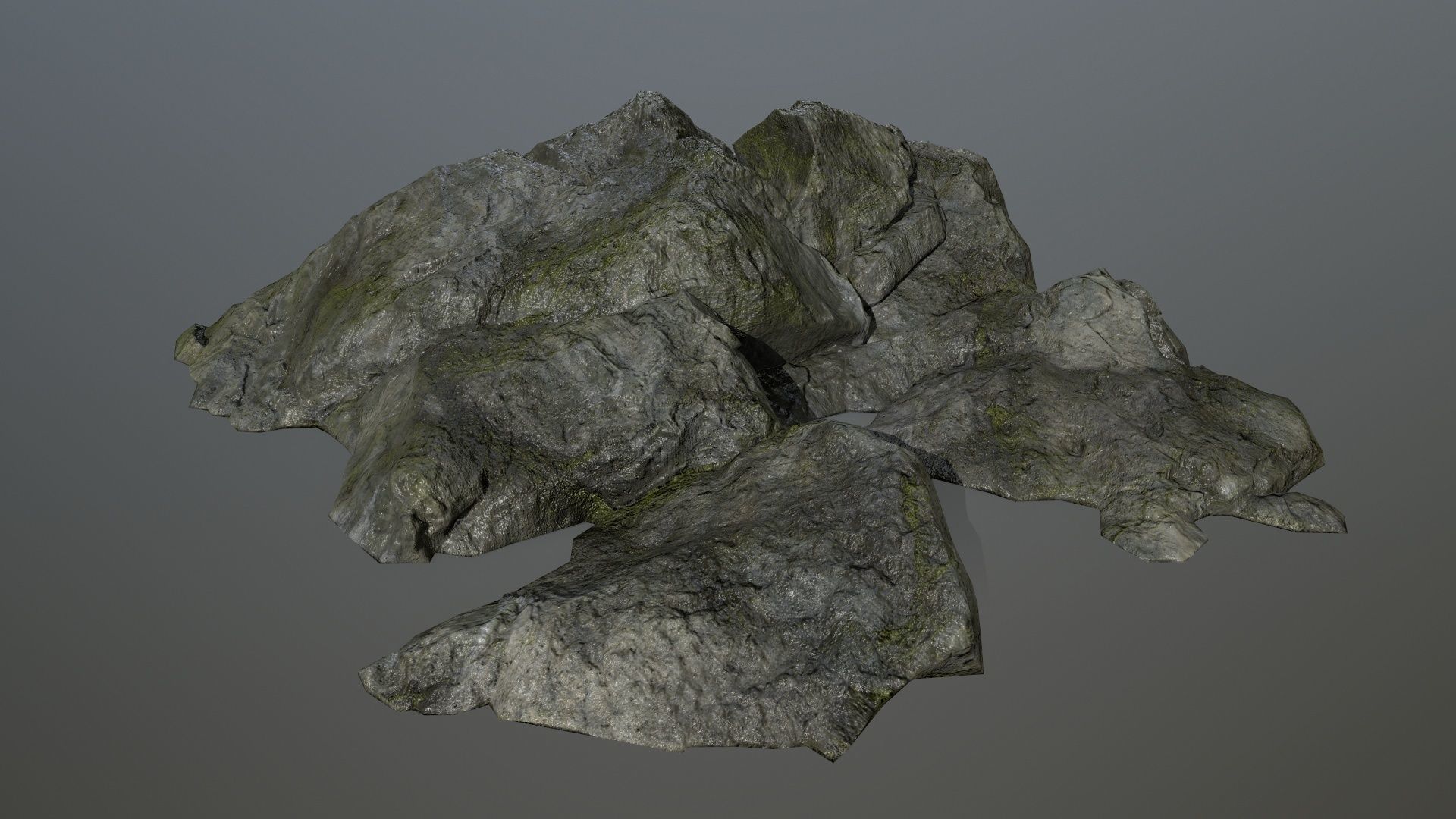 cliff rock set 4 Low-poly 3D model_37