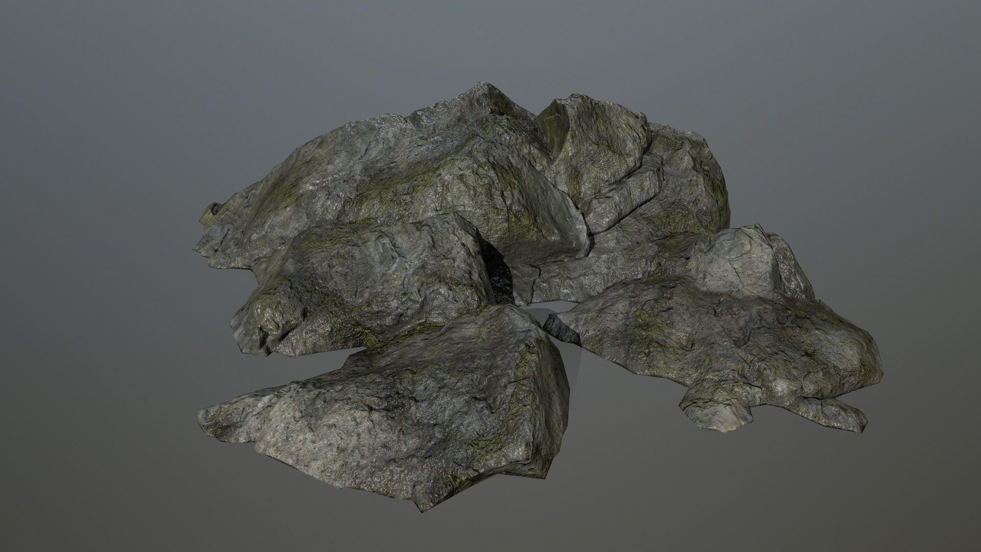 cliff rock set 4 Low-poly 3D model_40