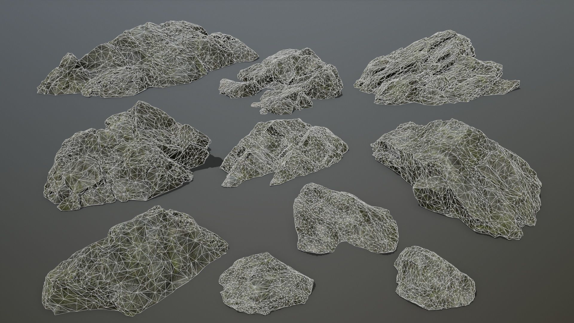 cliff rock set 4 Low-poly 3D model_48