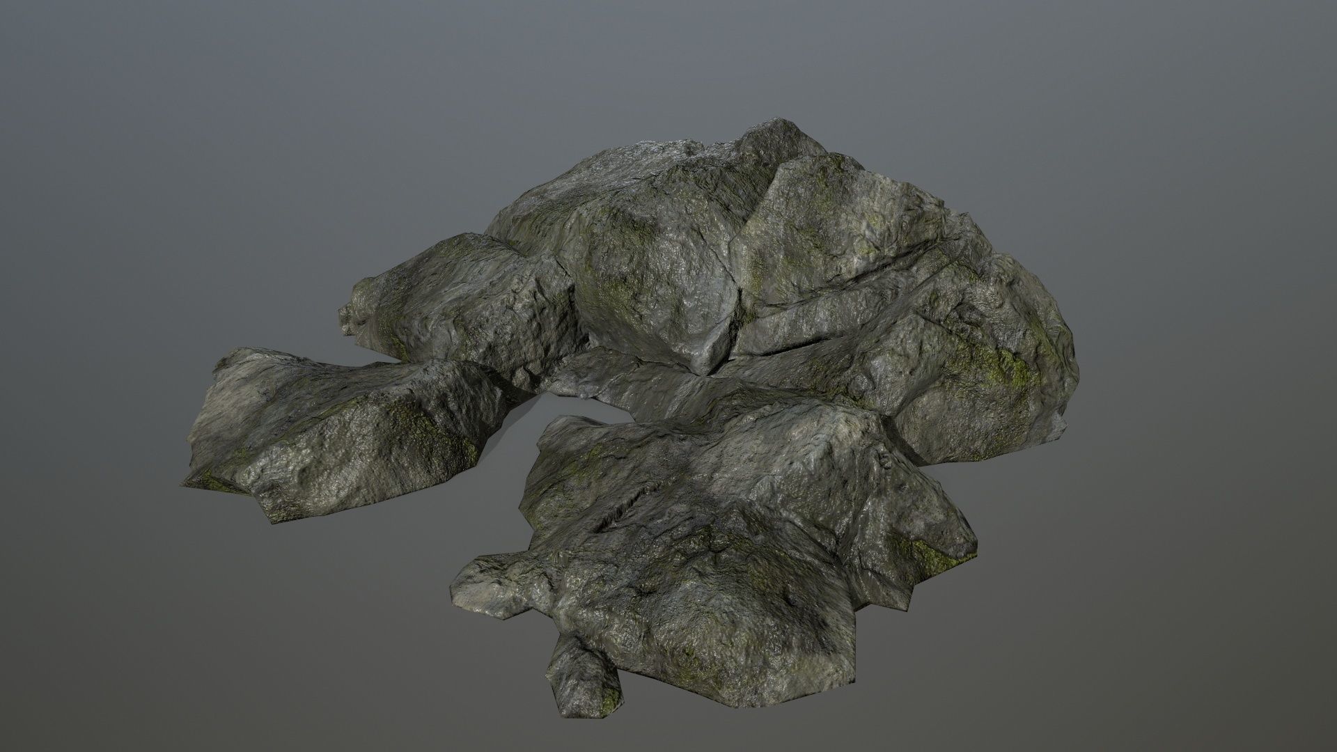 cliff rock set 4 Low-poly 3D model_38