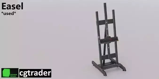Easel for Painting used with paint and wear Low-poly 3D model