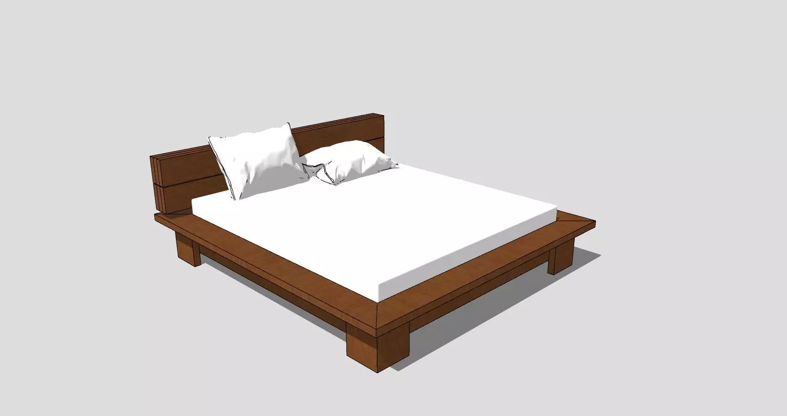 Bed and mattress Free 3D model