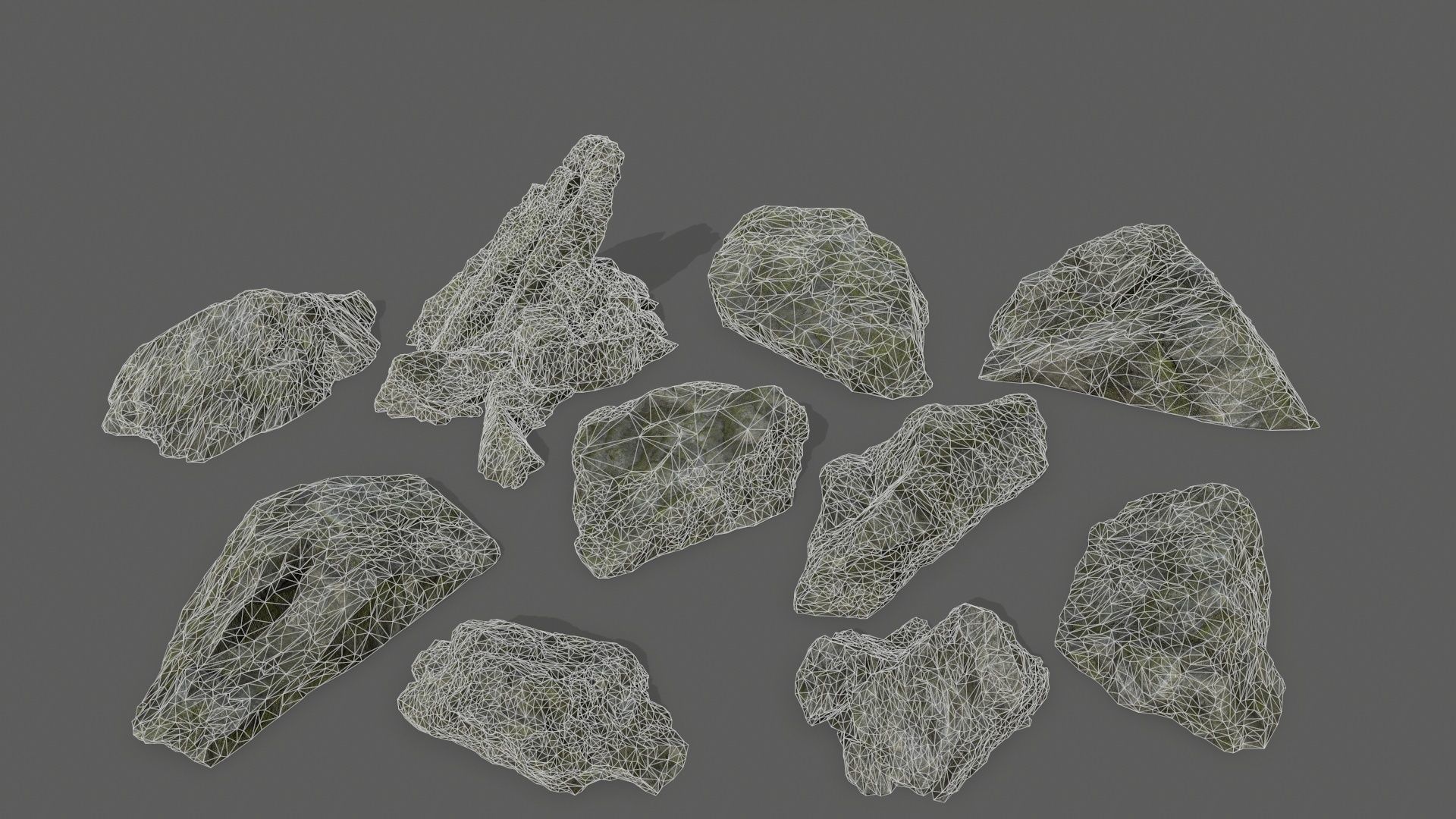 cliff rock set 2 Low-poly 3D model_39