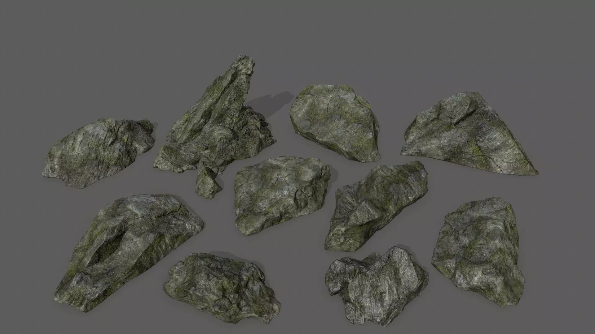 cliff rock set 2 Low-poly 3D model_0