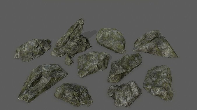 cliff rock set 2 Low-poly 3D model