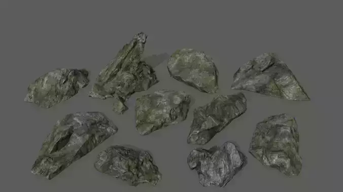 cliff rock set 2 Low-poly 3D model