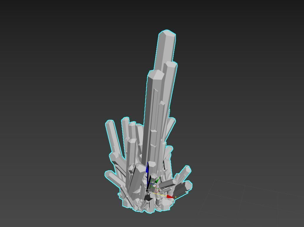 Crystal Low-poly 3D model_5