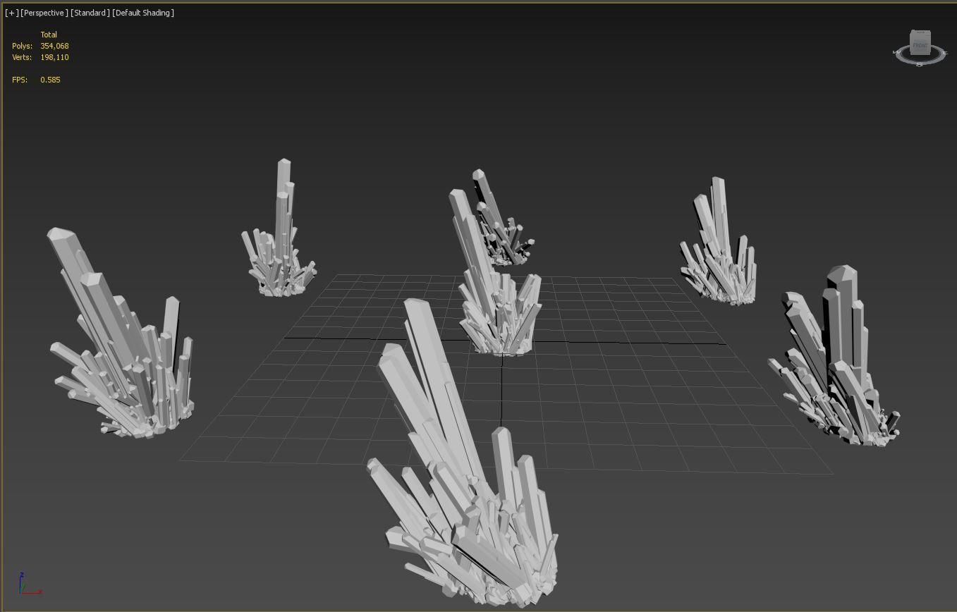 Crystal Low-poly 3D model_4