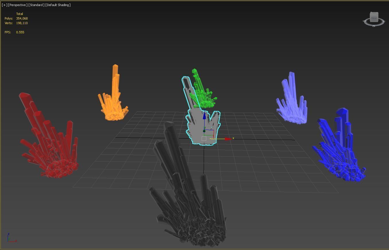 Crystal Low-poly 3D model_3