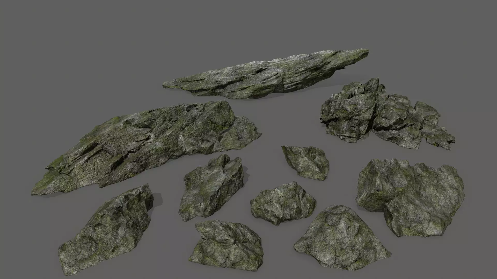 cliff rock set 3 Low-poly 3D model_0