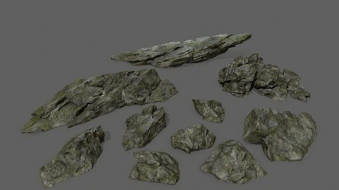 cliff rock set 3 Low-poly 3D model
