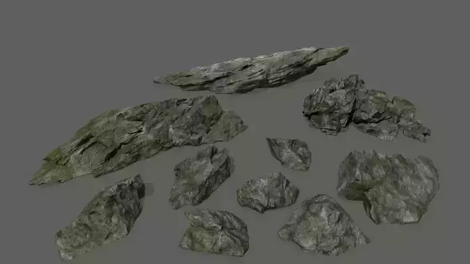 cliff rock set 3 Low-poly 3D model