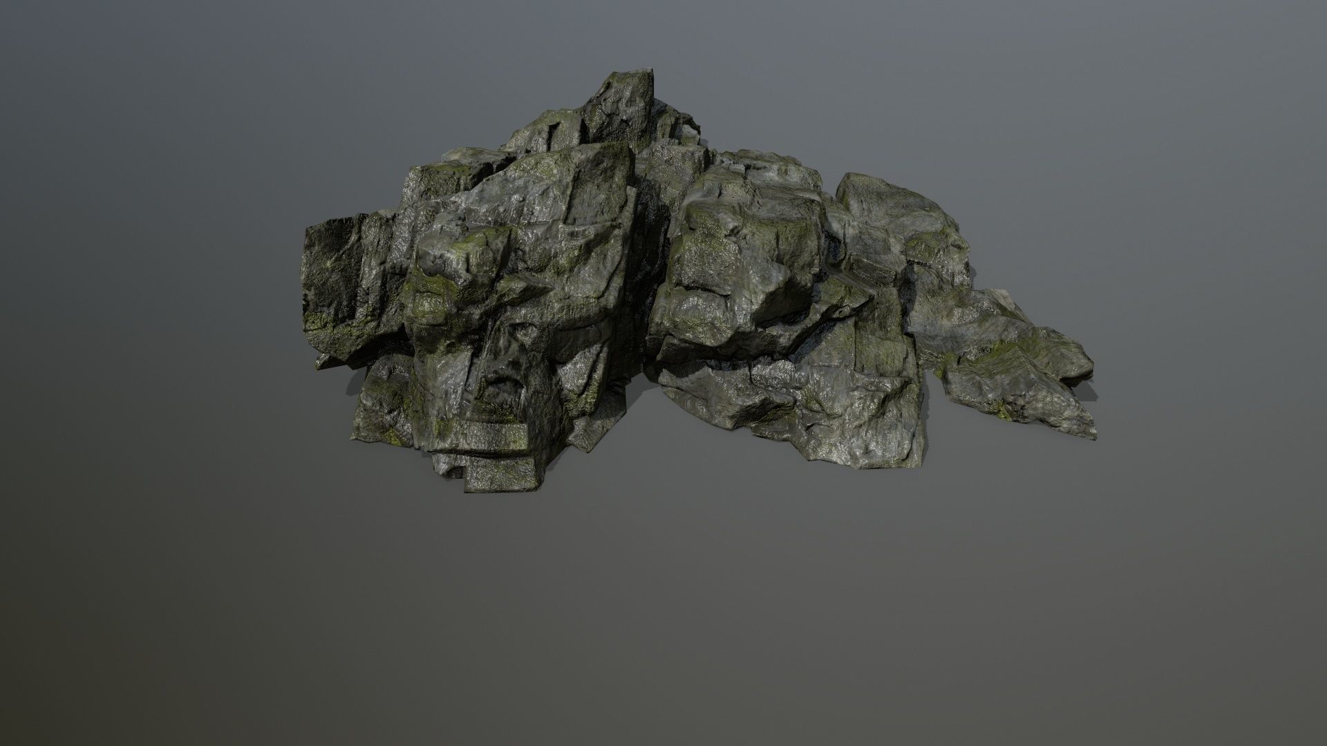 cliff rock set 3 Low-poly 3D model_6
