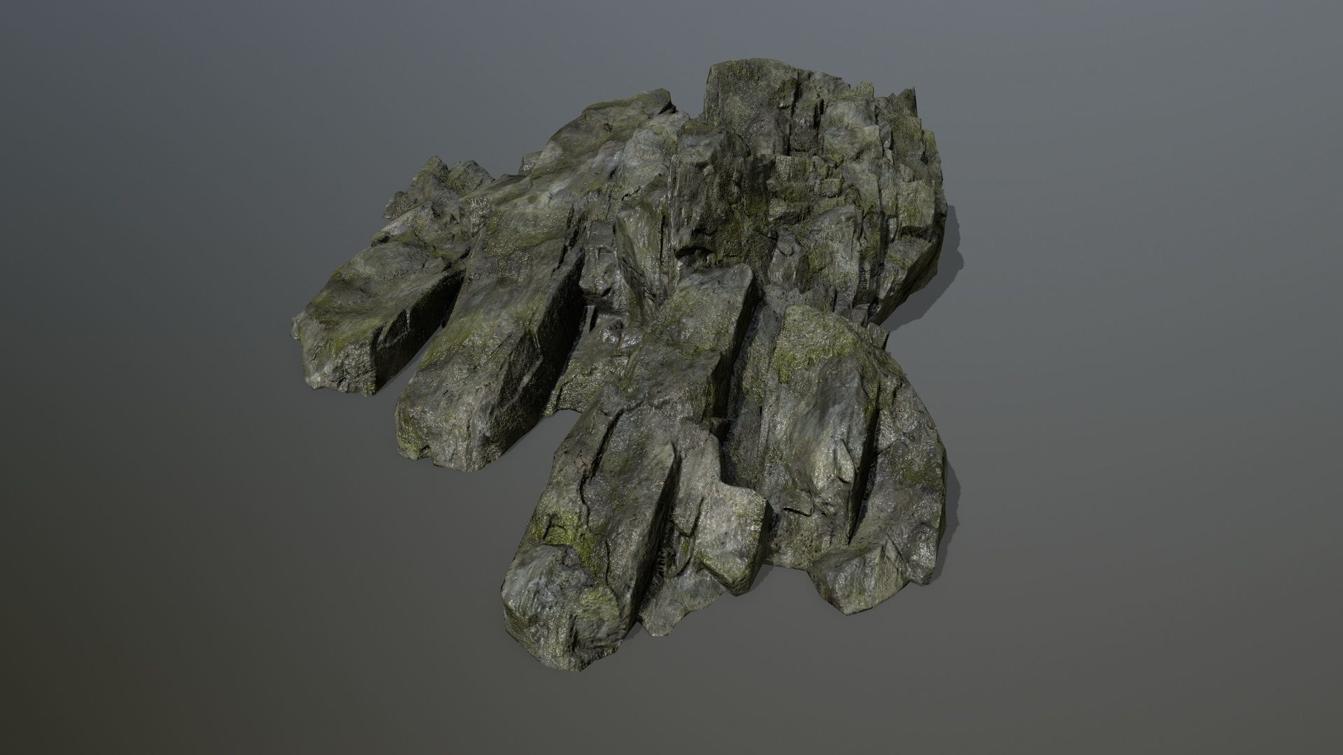 cliff rock set 3 Low-poly 3D model_3