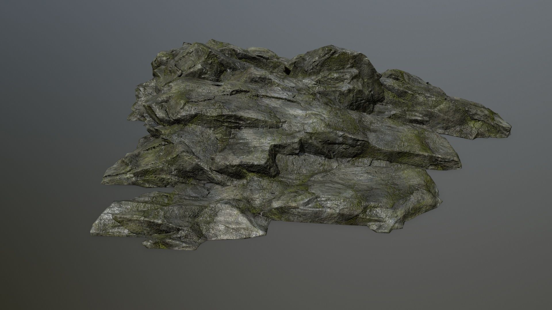 cliff rock set 3 Low-poly 3D model_1