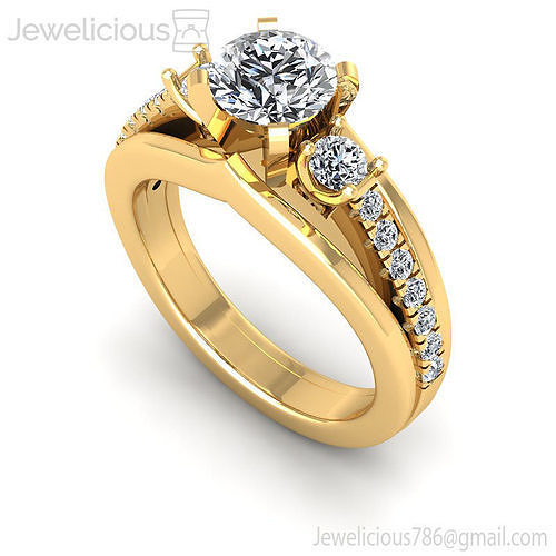 Jewelicious-967-Ring three stone diamond engagement ring
