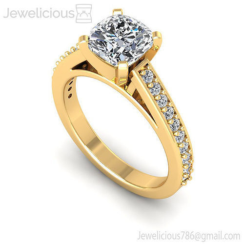 Jewelicious-960-Ring cushion cut diamond engagement ring in rose gold