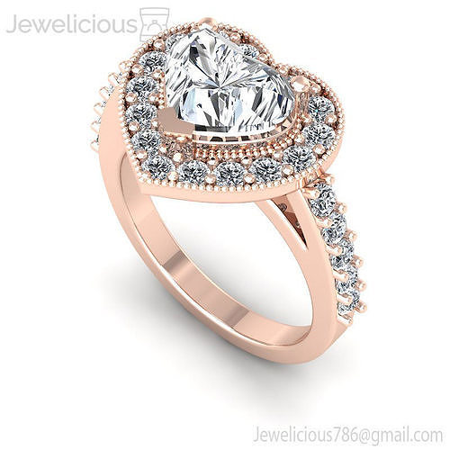 Jewelicious-932-Ring heart shaped diamond engagement ring in rose gold