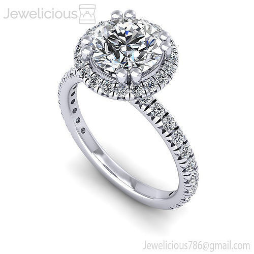 Jewelicious-928-Ring diamond halo engagement ring in rose gold